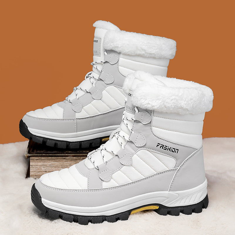 Fall/Winter Cross-Border Non-Slip Men's Outdoor High-Top Snow Boots;  Thickened, Warm Casual Cotton Shoes for Women
