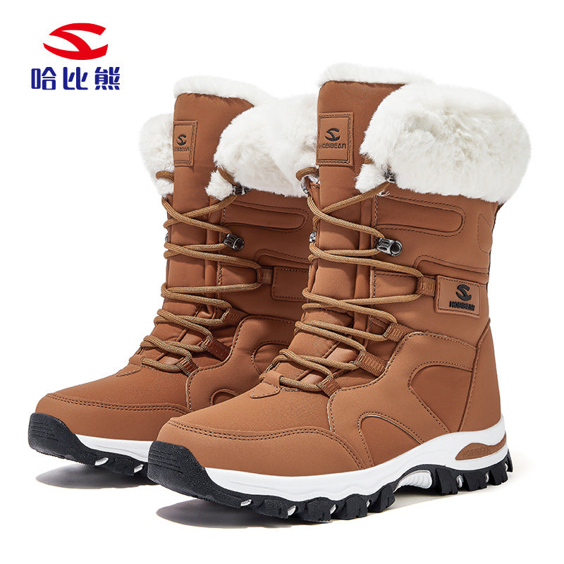 Habi Bear Adult Snow Boots: Men's Long-Pile Fleece Winter Boots, Women's Outdoor Thick-Lined Cotton Boots