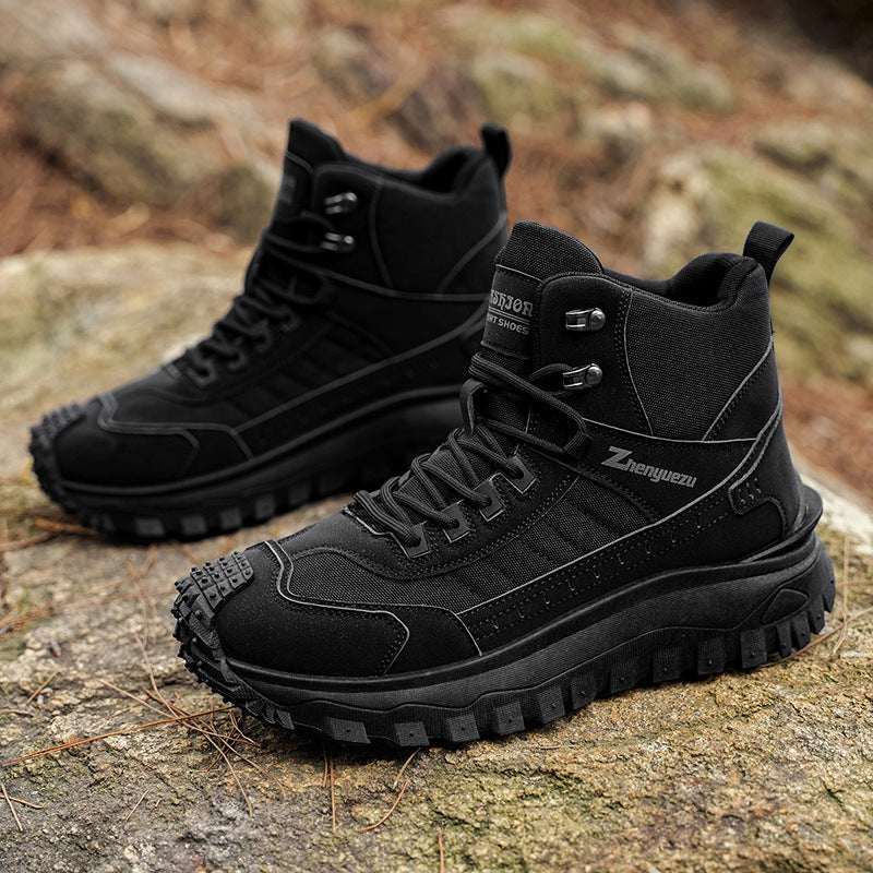 New Fall/Winter Plus-Size Men's Boots: Outdoor, Casual, Athletic, and Work-Style Shoes—Comfortable, Thick-Soled, Trendy, and Versatile Men's Footwear